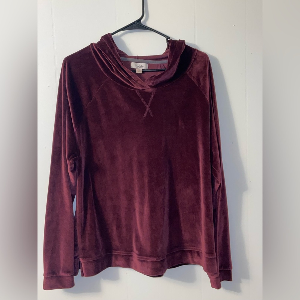 Velvet long sleeve with hood